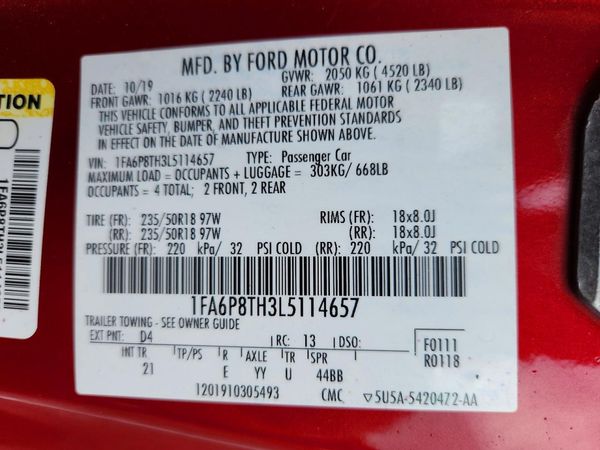 2020 FORD MUSTANG