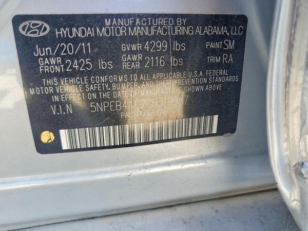 2012 HYUNDAI SONATA
