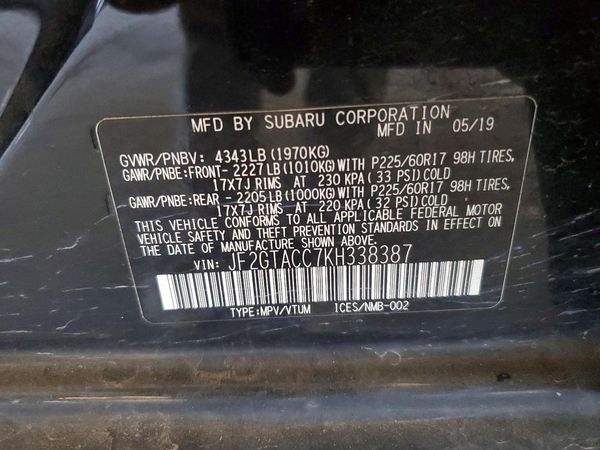2019 SUBARU CROSSTREK Premium