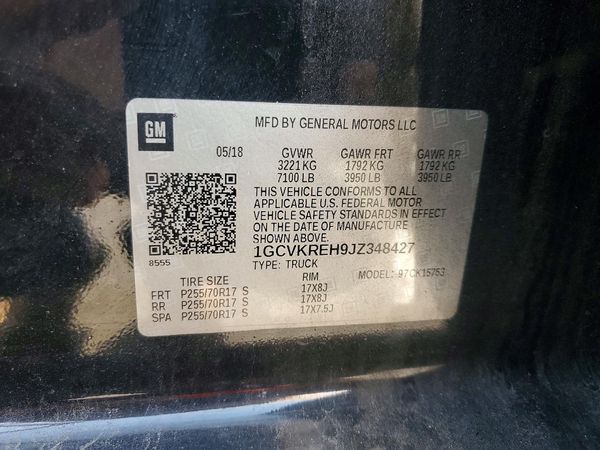 2018 CHEVROLET SILVERADO LT — VINS