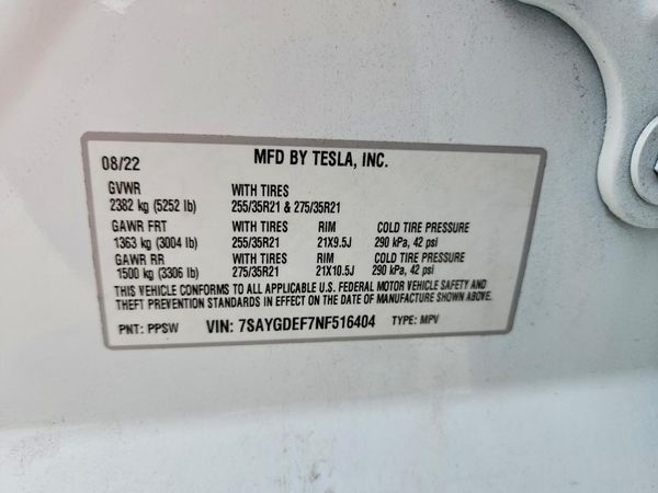2022 TESLA MODEL Y