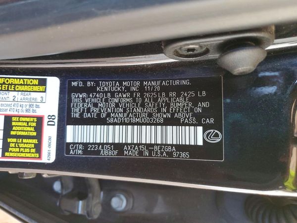 2021 LEXUS ES 250 350 Premium