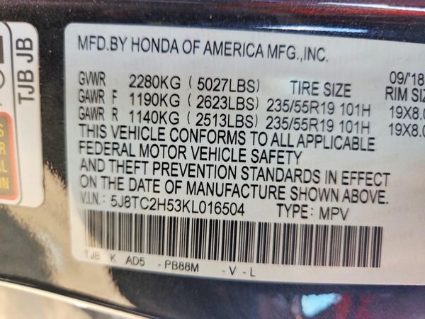 2019 ACURA RDX SH-AWD TECH