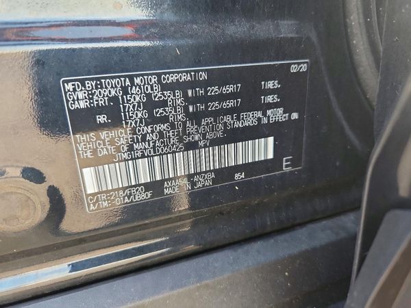2020 TOYOTA RAV4 LE