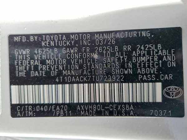 2026 TOYOTA CAMRY