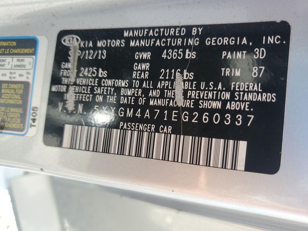 2014 KIA OPTIMA 2.4 LX STD/Conv