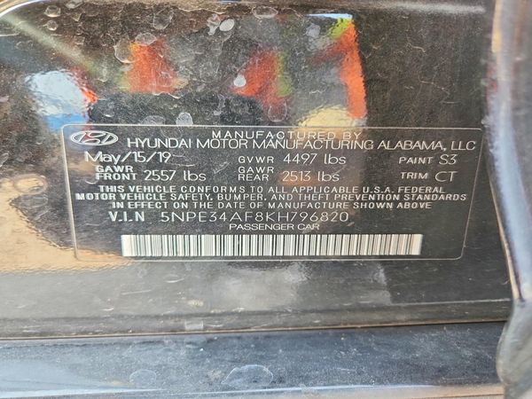 2019 HYUNDAI SONATA