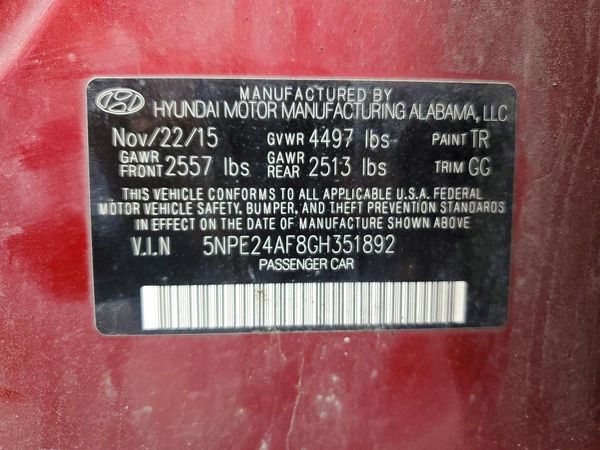 2016 HYUNDAI SONATA