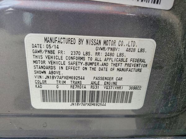 2014 INFINITI Q50 — VINS