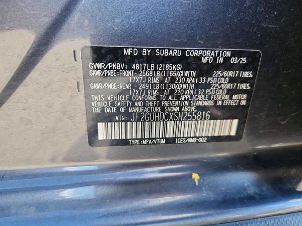 2025 SUBARU CROSSTREK Premium — VINS