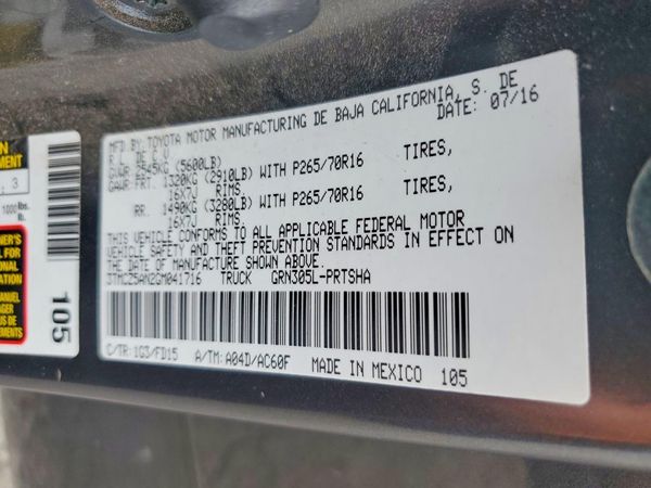 2016 TOYOTA TACOMA