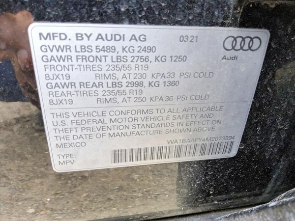 2021 AUDI Q5 quattro Premium Plus — VINS