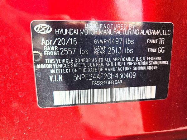 2016 HYUNDAI SONATA
