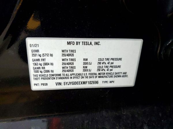 2021 TESLA MODEL Y
