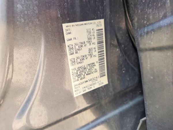 2021 NISSAN TITAN Crew Cab — VINS