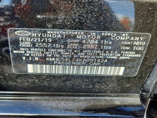 2019 HYUNDAI SONATA Plug-in Hybrid Limited — VINS