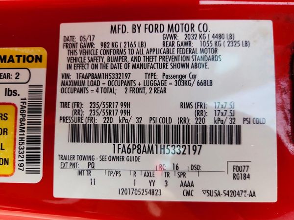 2017 FORD MUSTANG