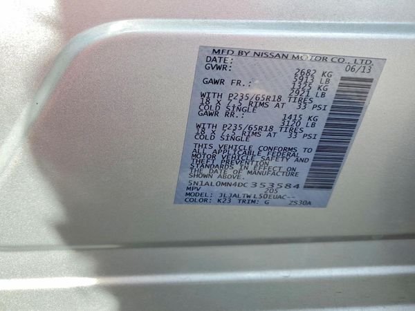 2013 INFINITI JX35 — VINS