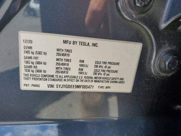 2021 TESLA MODEL Y