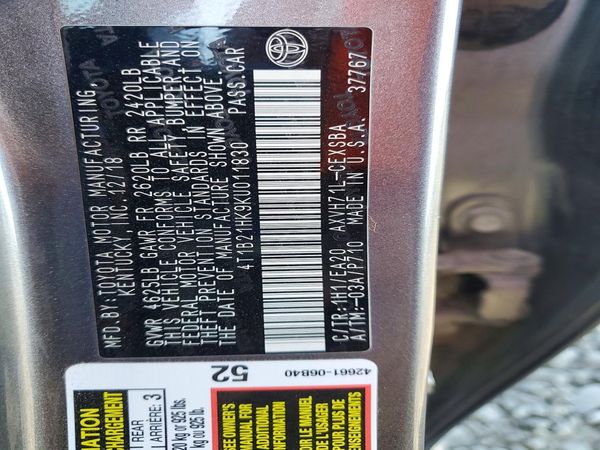 2019 TOYOTA CAMRY SOLA SE/XLE Hybrid