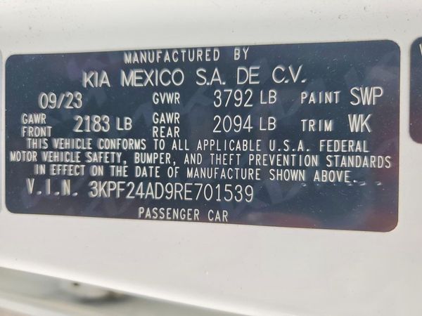 2024 KIA FORTE LX, LXS — VINS