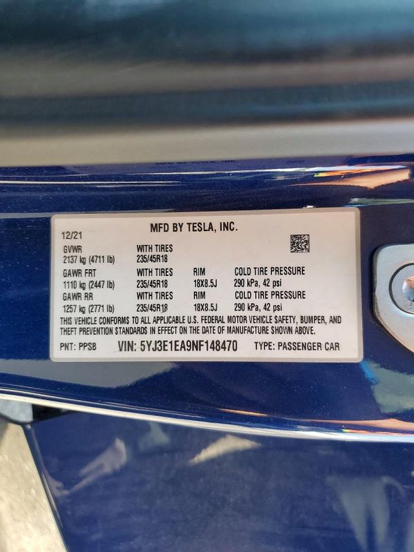 2022 TESLA MODEL 3