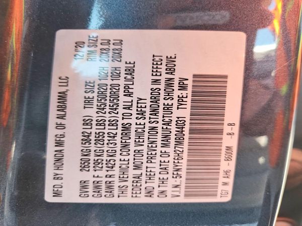 2021 HONDA PILOT SE