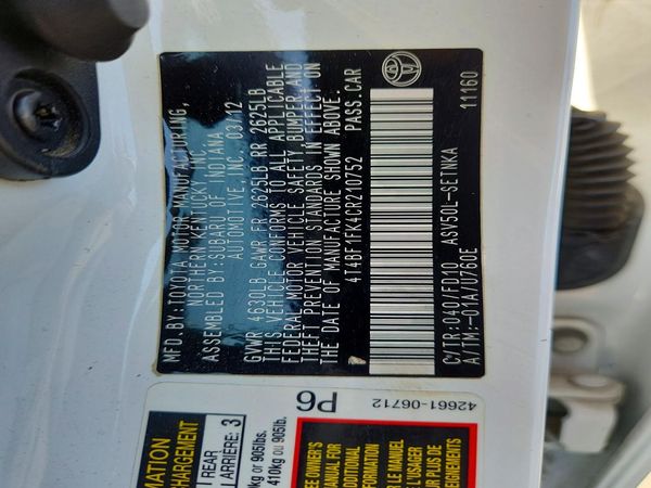 2012 TOYOTA CAMRY