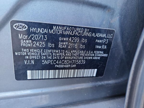 2013 HYUNDAI SONATA