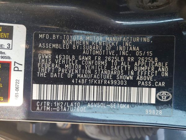 2015 TOYOTA CAMRY