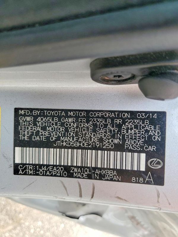 2014 LEXUS CT 200h