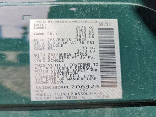 2023 NISSAN PATHFINDER SV — VINS