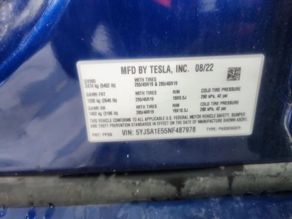 2022 TESLA MODEL S