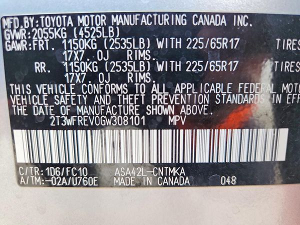 2016 TOYOTA RAV4 XLE (M Grade)