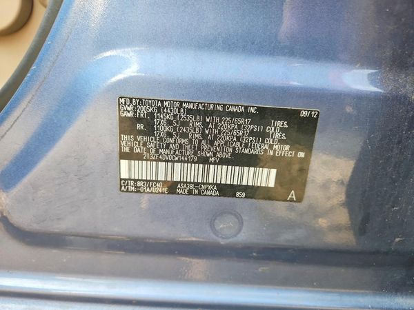 2012 TOYOTA RAV4 BASE Standard