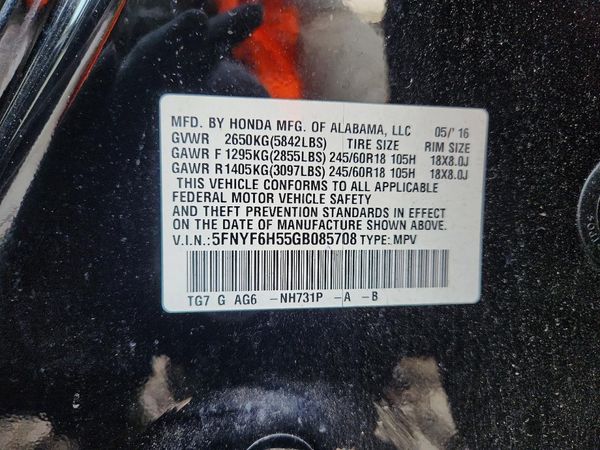 2016 HONDA PILOT EXL
