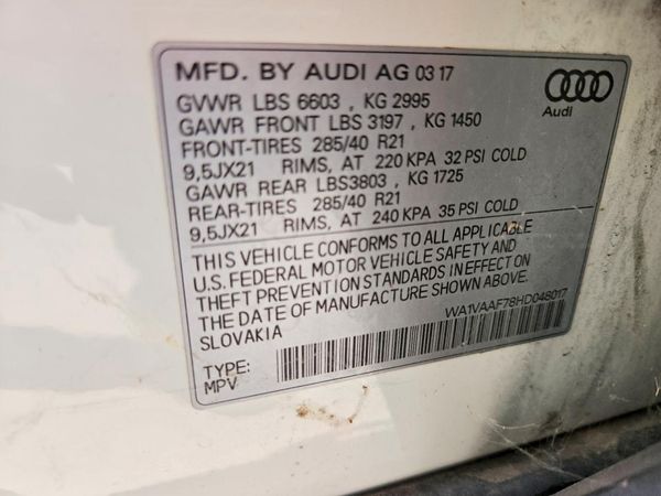 2017 AUDI Q7 — VINS
