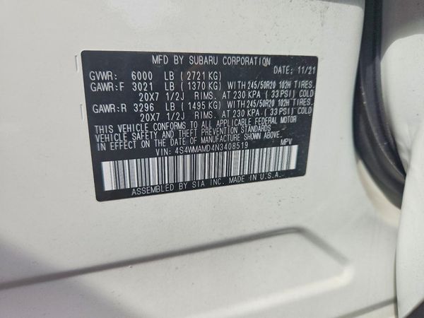 2022 SUBARU ASCENT Limited 7