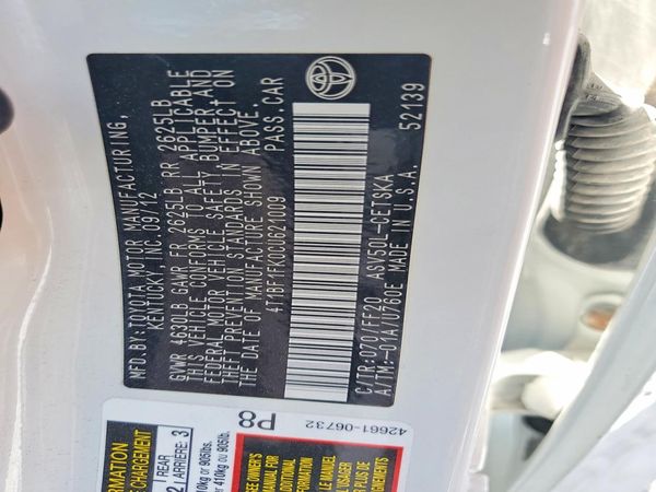 2012 TOYOTA CAMRY