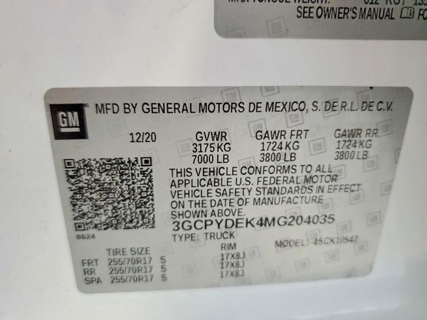 2021 CHEVROLET SILVERADO LT