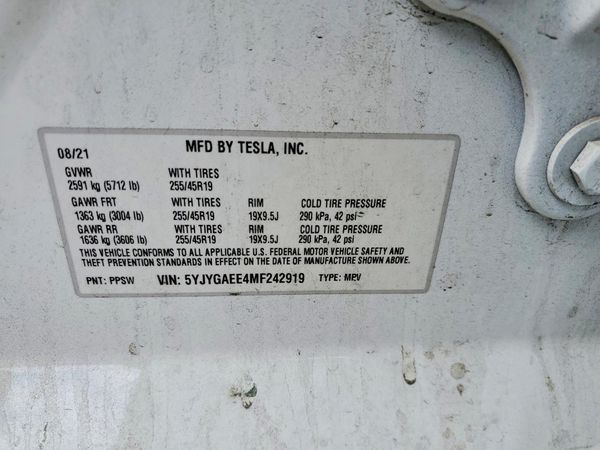 2021 TESLA MODEL Y
