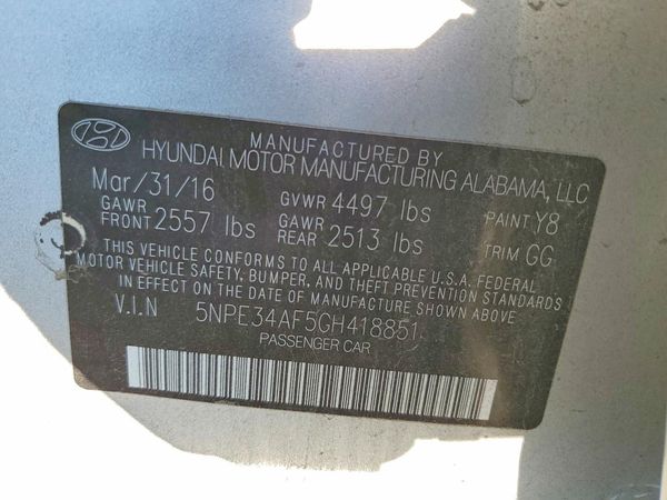 2016 HYUNDAI SONATA