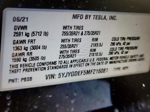 2021 TESLA MODEL Y