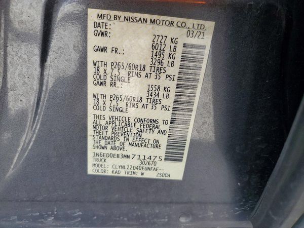 2021 NISSAN FRONTIER Crew Cab