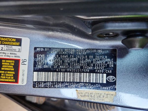 2014 TOYOTA CAMRY