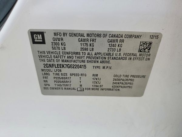 2016 CHEVROLET EQUINOX LS