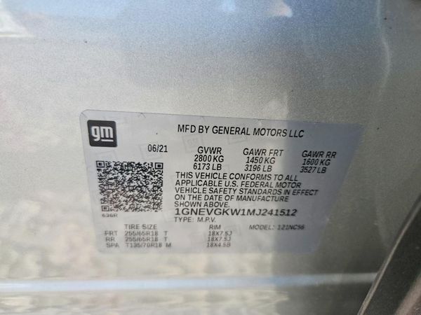 2021 CHEVROLET TRAVERSE LT