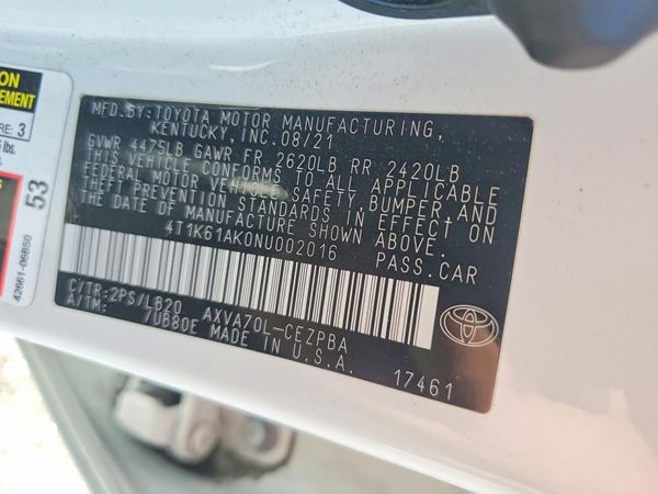 2022 TOYOTA CAMRY