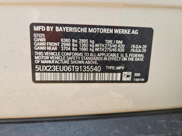 2026 BMW X5 xDrive40 — VINS
