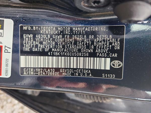 2012 TOYOTA CAMRY